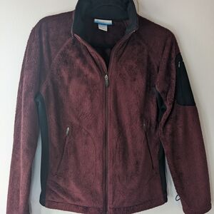 Plush Burgundy Zip-Up Jacket